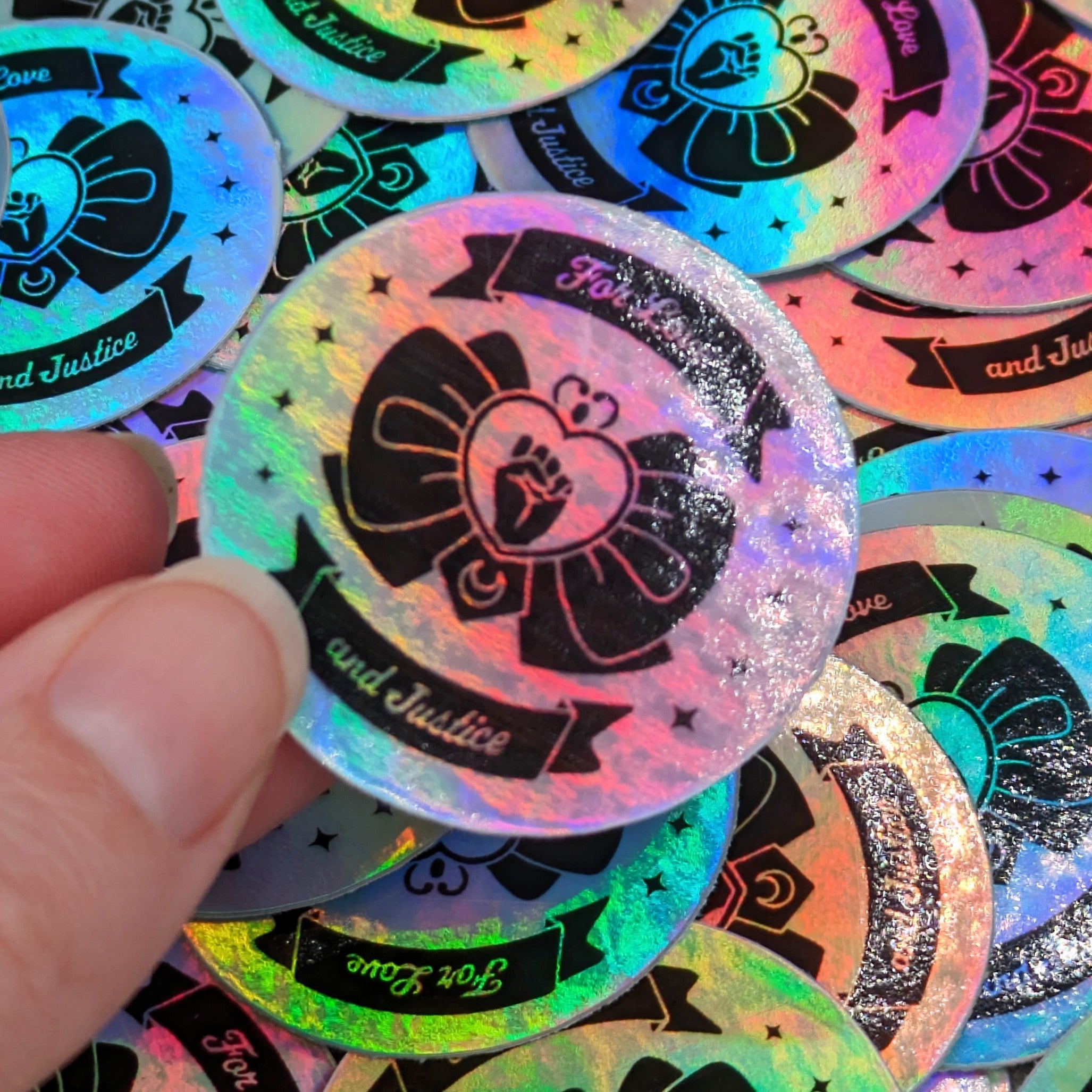 For Love & Justice - Holographic Stickers - Image 2