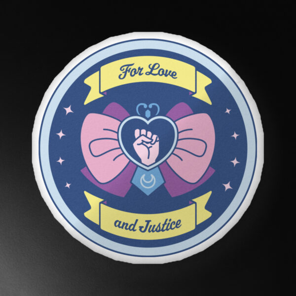 For Love & Justice Custom-shaped pillow (Dark Mode)