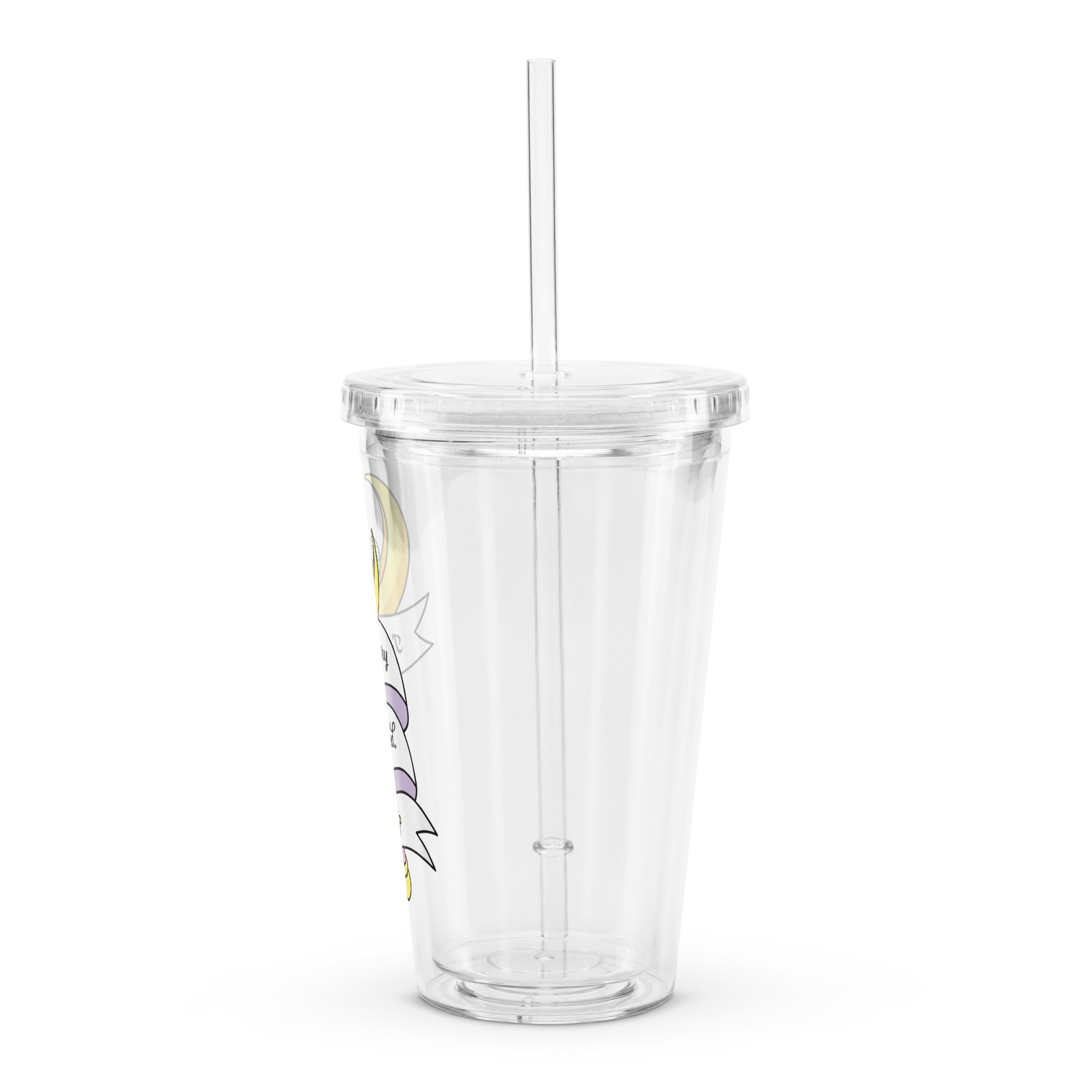 I'm Hungry & Tired Clear plastic tumbler - Image 4