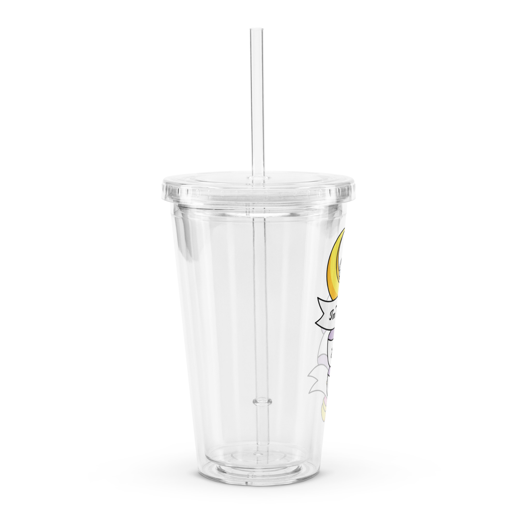 I'm Hungry & Tired Clear plastic tumbler - Image 3